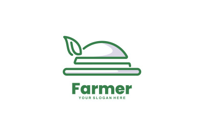 farmer hat vector template logo design