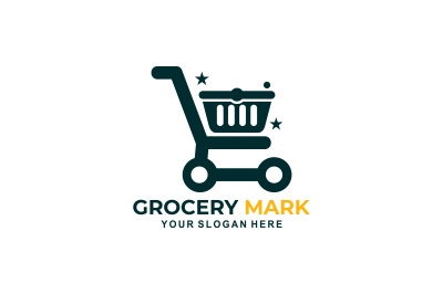 grocery market shop vector template logo design