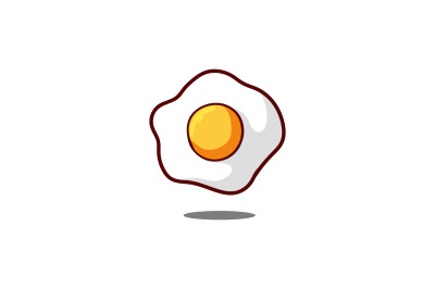 half fried moon egg vector template logo design