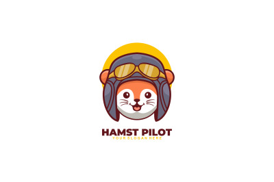 hamster pilot head vector template logo design