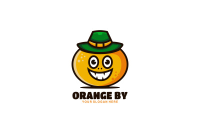 happy orange vector template logo design