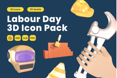 Labour Day 3D Icon Pack Vol 11