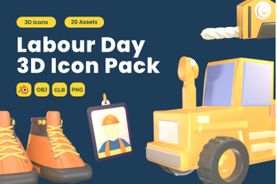 Labour Day 3D Icon Pack Vol 12