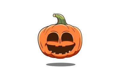 happy pumpkin vector template logo design