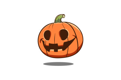 happy pumpkin vector template logo design