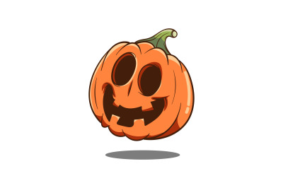 happy pumpkin vector template logo design