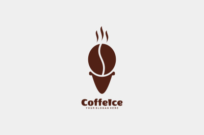 hot coffee bean vector template logo design