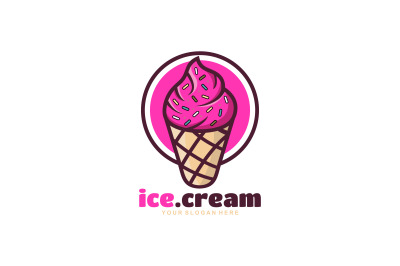 ice cream cone vector template logo design