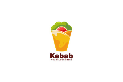 kebab wrap fastfood vector template logo design