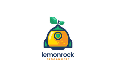 lemon rocket vector template logo design