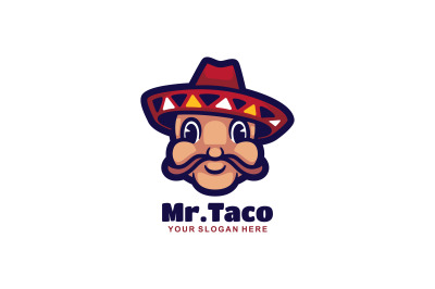 mr taco head vector template logo design