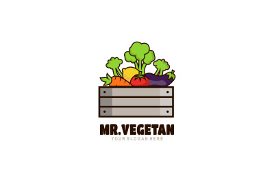 mr vegetan vegetable vector template logo design