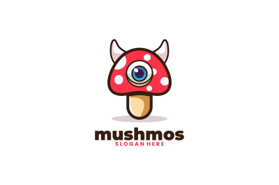 mushroom monster vector template logo design