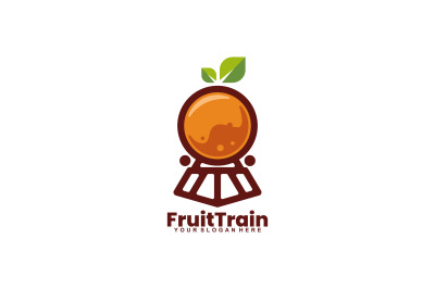 orange train vector template logo design