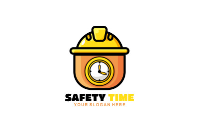 safety time hat vector template logo design