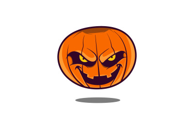 scary halloween pumpkin vector template logo design