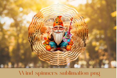 Fall gnome wind spinner sublimation Autumn wind spinner