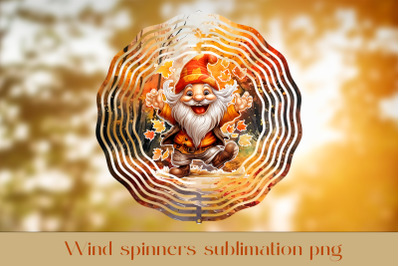 Fall gnome wind spinner sublimation Autumn wind spinner