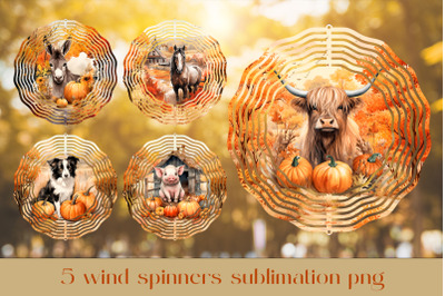 Farm animal wind spinner sublimation Fall wind spinner