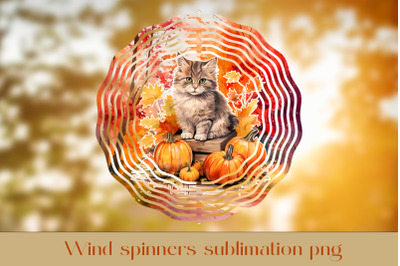 Fall cat wind spinner sublimation Autumn wind spinner