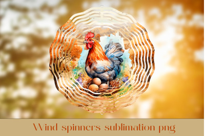 Fall hen wind spinner sublimation Autumn wind spinner