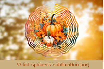 Fall pumpkin wind spinner sublimation Autumn wind spinner