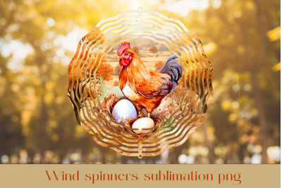 Fall hen wind spinner sublimation Autumn wind spinner