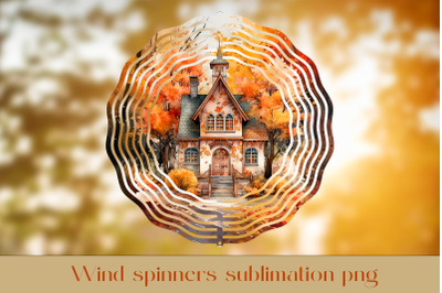 Fall house wind spinner sublimation Autumn wind spinner