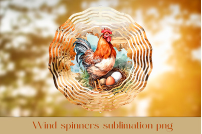 Fall hen wind spinner sublimation Autumn wind spinner