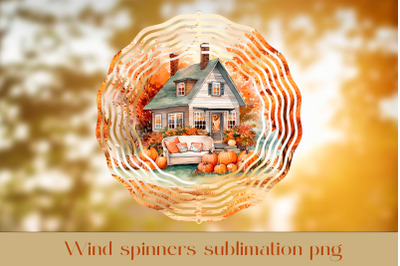 Fall house wind spinner sublimation Autumn wind spinner