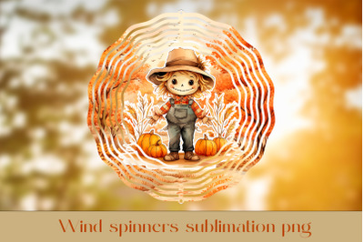 Scarecrow wind spinner sublimation Fall wind spinner design