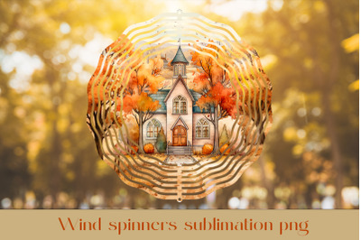 Fall house wind spinner sublimation Autumn wind spinner