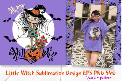 The little witch. Halloween design.