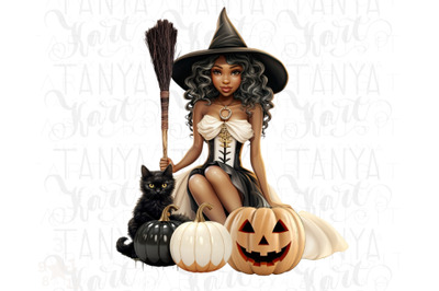 African American Witch Illustration