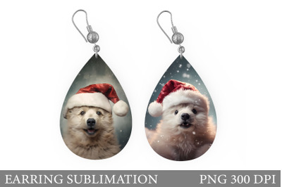 Christmas Bear Teardrop Earring. Bear Earring Design