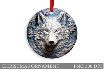 Wolf Christmas Ornament. Winter Christmas Ornament Design