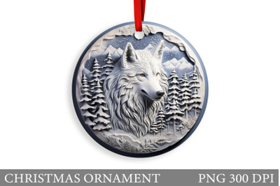 Winter Wolf Christmas Ornament. Wolf Christmas Ornament