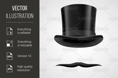 moustaches and stovepipe hat victorian gentleman