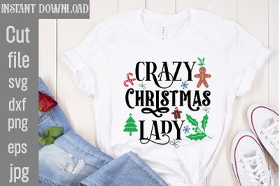 Crazy Christmas Lady SVG cut file,Vintage Christmas Bundle, Vintage Ch