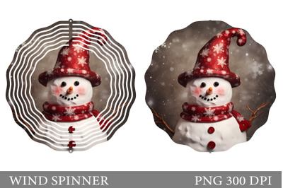 Snowman Wind Spinner Design. Winter Wind Spinner Sublimation