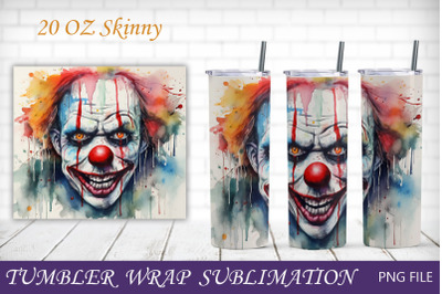 Halloween 20oz tumbler with horror clown