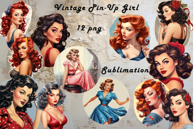 Vintage Pin-Up Girl Sublimation