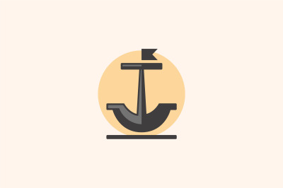 anchor vector template logo design