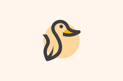 duck lineart vector template logo design