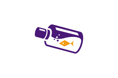 fish bottle vector template logo design