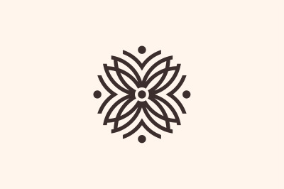 flower lineart vector template logo design