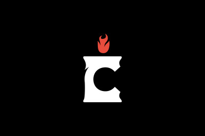 letter c candle vector template logo design