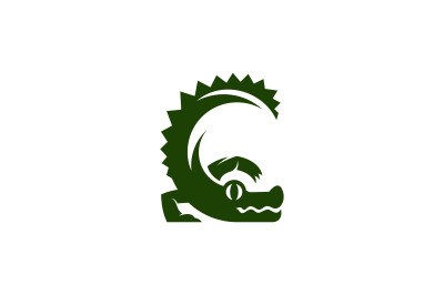 letter c crocodile vector template logo design