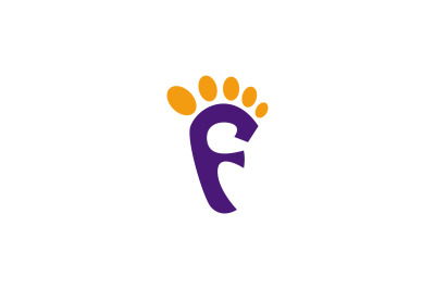 letter  f foot vector template logo design