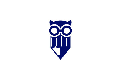 owl pencil vector template logo design